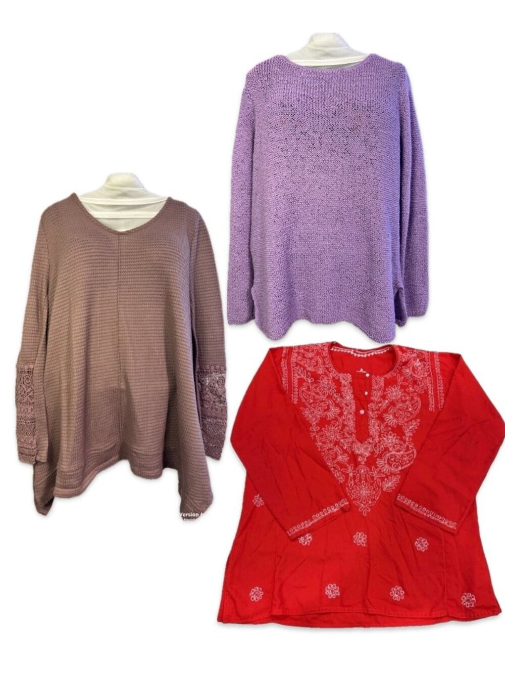 WOMEN'S LONG SLEEVE TOPS BUNDLE 3- pack (SIZE L)